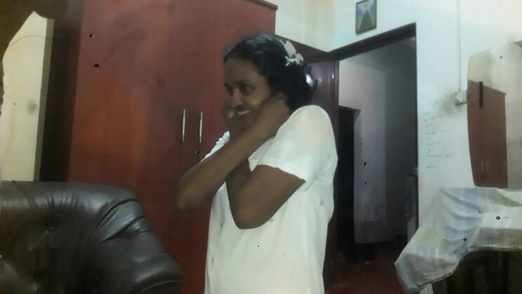 Step Uncle Finds Tina Baby's Porn on Laptop - Desi Sri Lankan MILF Anal Blowjob in HD