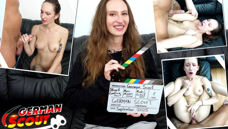 Skinny Ukrainian Teen Mari Moon Gets Cum in Eye During German Scout Casting Fuck