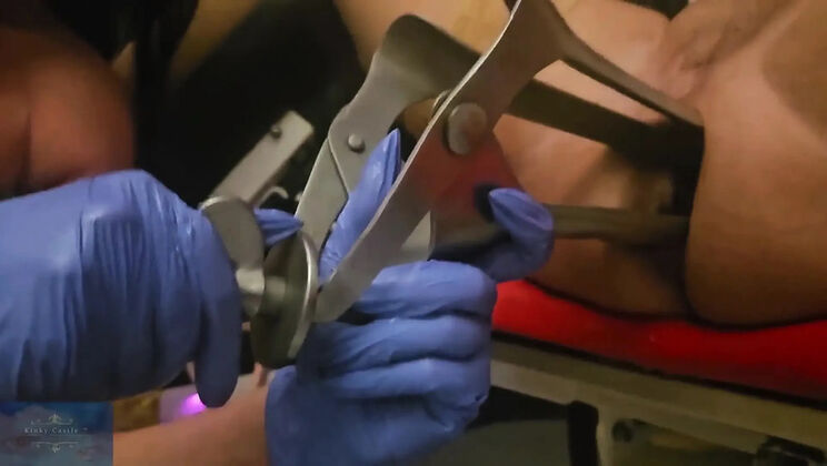 German Mistress Luciana Rough Anal Fisting & Speculum with Slave