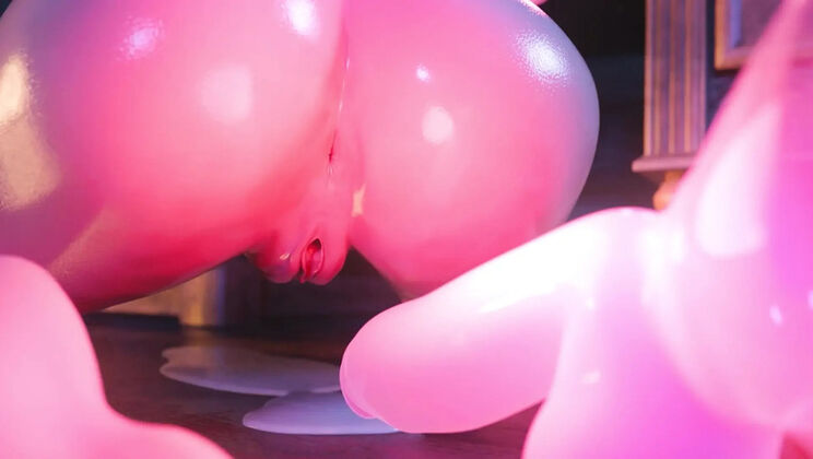 Delicate Perv Babe Takes Twin Magic Dildos Deep - 3D Hentai Fuck with Big Tits and Creampie