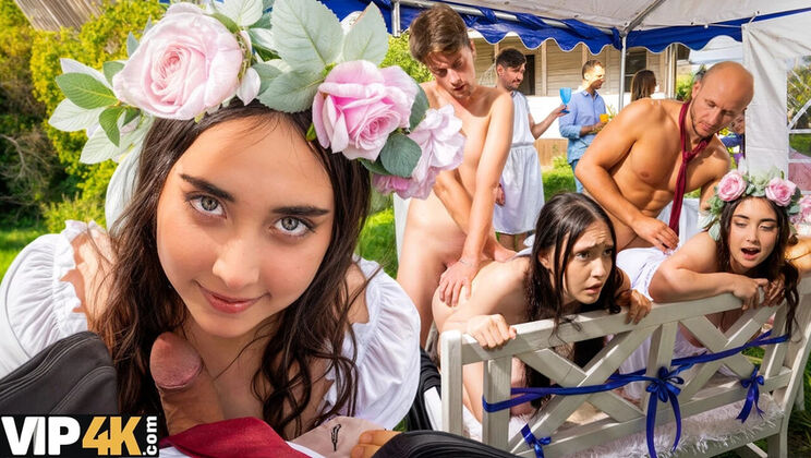 Hot Brunette Bride Sofia Lee Public Anal Sex Outdoor Wedding Group Fuck HD 1080p