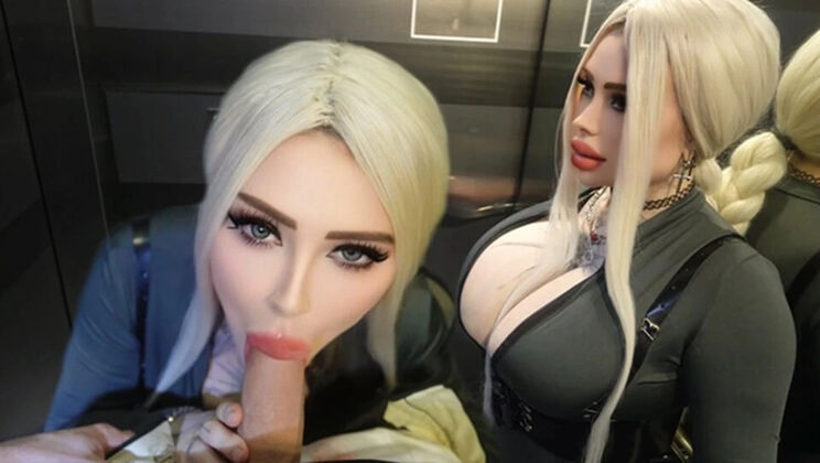 Public Elevator Fuck with Busty Russian MILF Peach Bitch - Hardcore Anal & Blowjob in Risky Entrance Sex