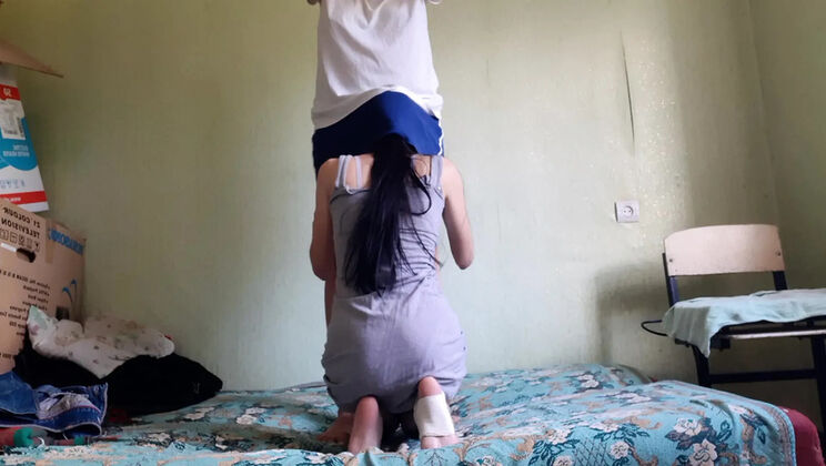 Home Alone Lesbian Seduction: My Boyfriend's MILF Mom Licked My Pussy Under Skirt