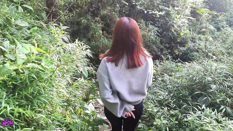 Abella Olsen My Horny Stepsister Outdoor Blowjob & Cumshot in Public