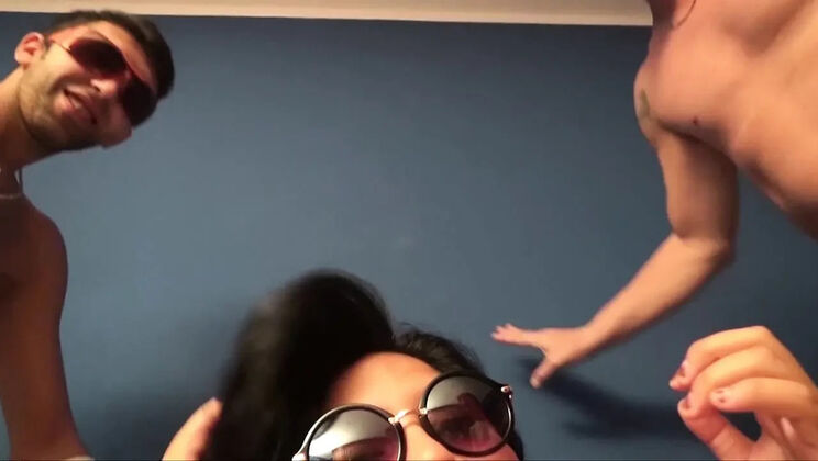 Amateur Latina BBW Threesome with Two Horny Italian Men - Anal, Blowjob & Cum on Tits