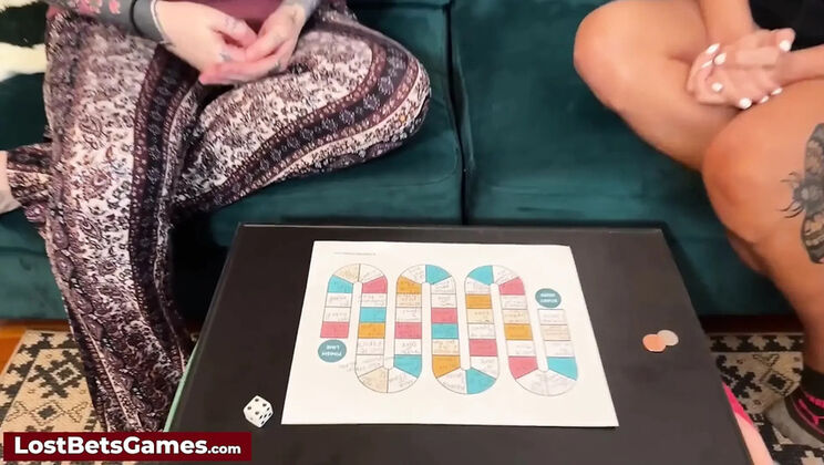 Lesbian Amateur Strip Game - Aften Opal & Celestina Blooms Fingering & Toy Play