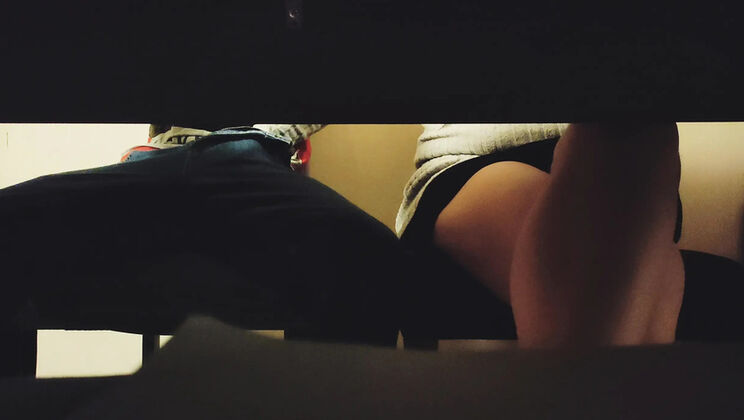 Classmate Jerks Him Off Under The Table - Lilifafa Amateur Handjob Cumshot