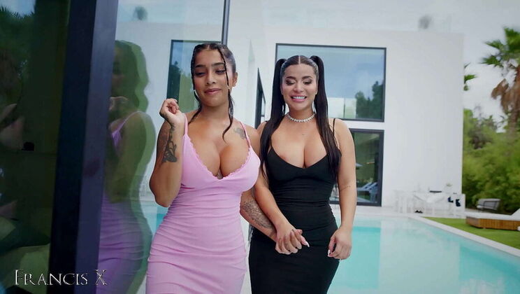 Outdoor Gangbang with 9 Guys & 2 Sluts - Anal, DP & Lingerie Fuck