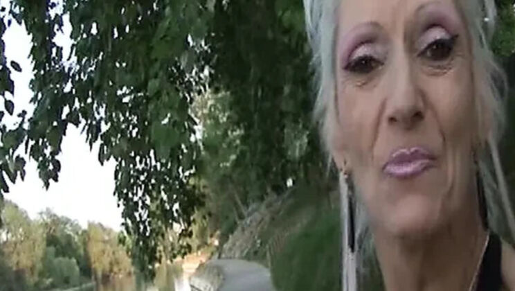 French mature blonde slut takes hard anal drilling and eats cum