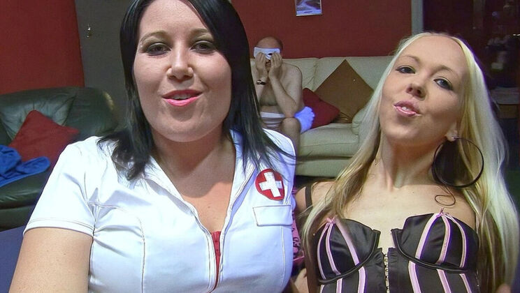 Amateur Gangbang with Kaciee and Alyssa - Cum on Tits Blowbang