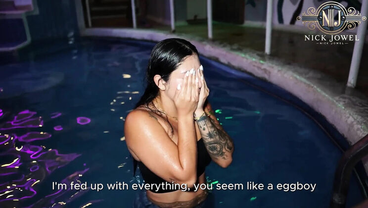 Big Ass Latina Stepbrother's Girlfriend Fuck - Surprise Pool Threesome with Salome Gil & NickJowel