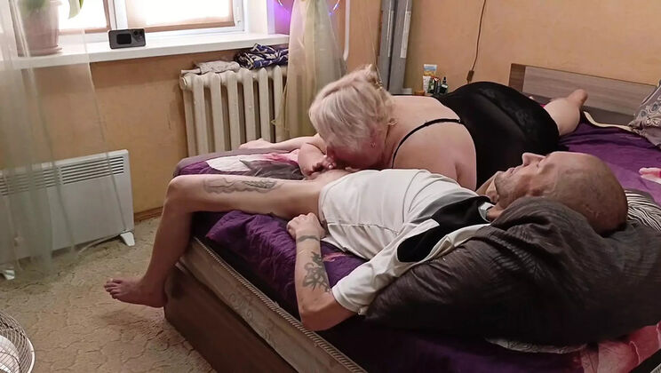 Mature Blonde MILF Gives Blowjob and Swallows Cum - Homemade HD