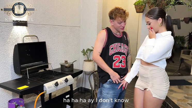 Angry Latina Brunette Rides Cock Before Dinner - Cum On Tits Doggy Style