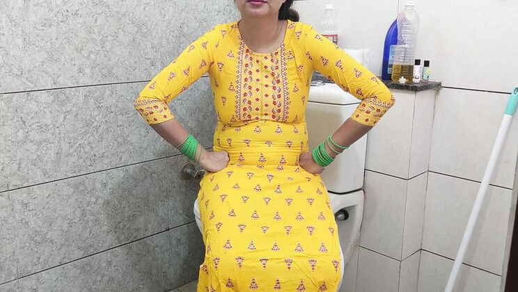 Indian stepmom fucks step son in bathroom dirty talk Hindi audio