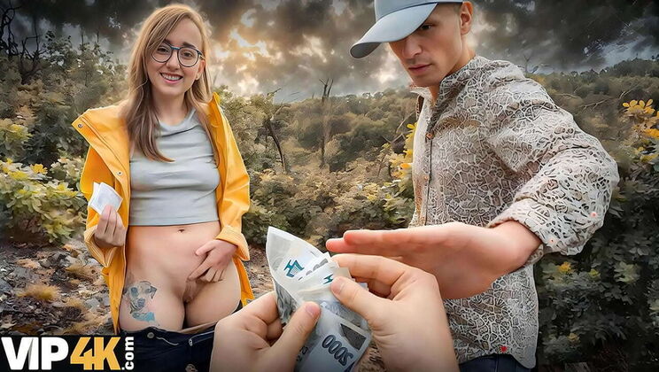 HUNT4K: Naked Stranger with Nice Boobs Fucked Hard in Forest - Outdoor Sex with Spanish Girl