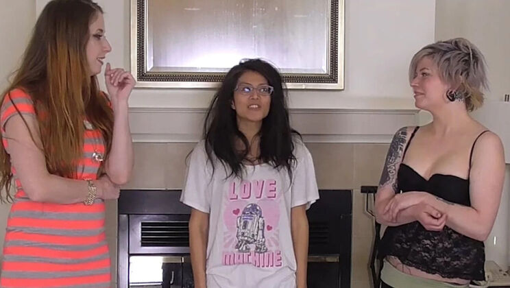 Belle Fatale Lesbian Threesome Game Bet - Lost Strip Round Gets Wedgie & Panties Removed