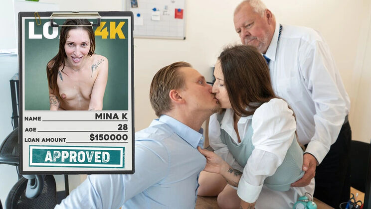 Slutty Mina K Medina Dirty Office Loan Sex with Manager Stanley Johnson - Hardcore Czech Brunette HD