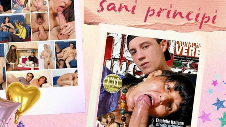 Italian Family Vintage Anal: Veronica Rossi Takes Big Natural Tits Doggy Style with Cum in Mouth