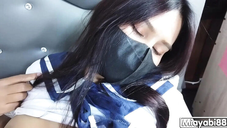 POV Fucking Thai Student in School Uniform & Fishnet Stockings - Asian Cosplay Teen Moans