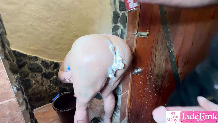 Blonde Slut Mouth Taped in Rough BDSM Bondage - Foam Covered & Doggy Style Fucking