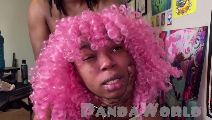 BBC Foursome with Busty Ebony Anal Slut and Pale White Girl - Deep Throat & Squirt