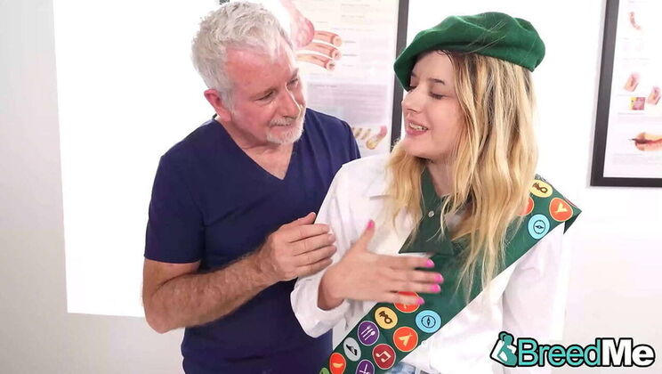 Dez Hansen Breeding - Older Man Impregnates Petite Teen in Office