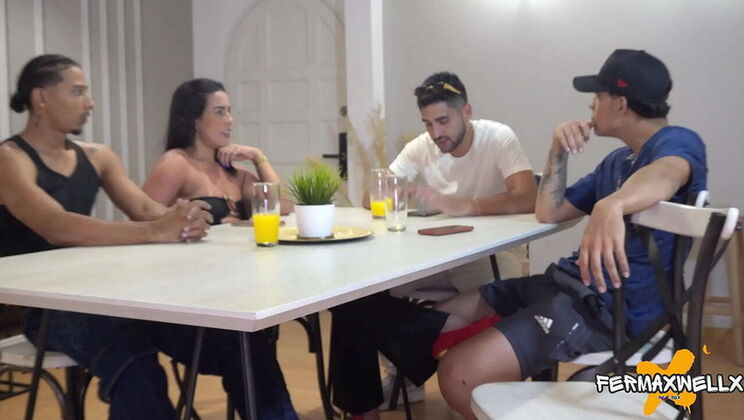 BBW Latina wife double penetrated by two men - cheating homemade cuckold sex