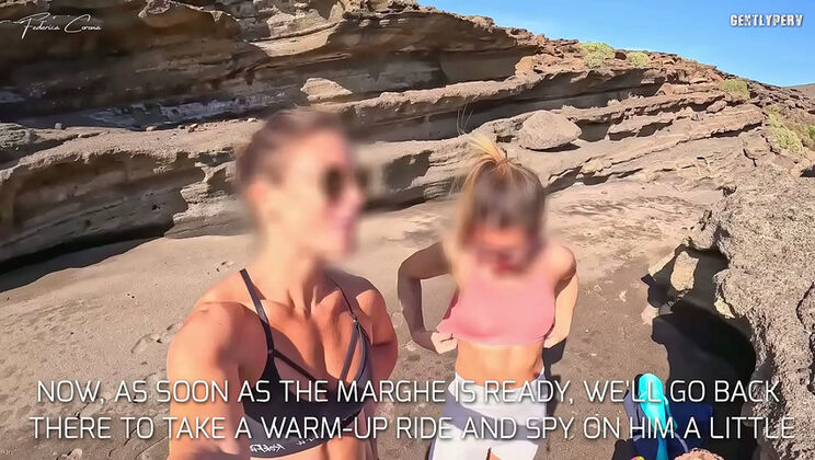 Two Fit Girls on Beach See My Big Uncut Cock - Outdoor Public Flashing with Big Booty Babes