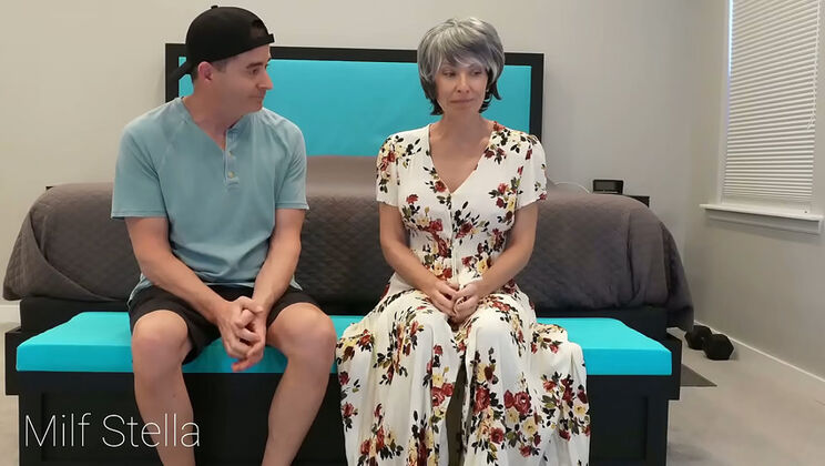 Step Grandma Anal Gift - MILF Stella Fucks Step Son - Huge Tits Anal Adventure