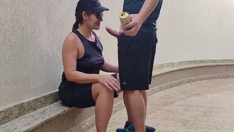 Muscular Dyke Loses Bet, Forced to Suck Dick and Give Up Pussy For First Time - Outdoor Humiliation