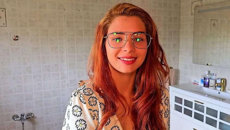 Homemade Amateur Sex: Redhead Co-worker Fuck in Wife's Bed - Blowjob, Doggystyle & Cum in Mouth