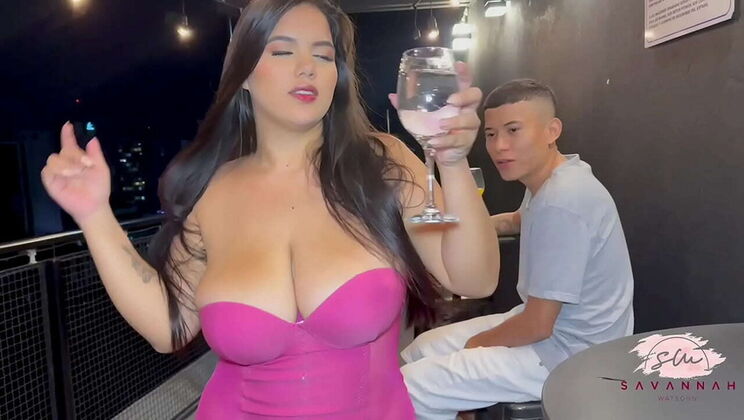 BBW Savannah Watson gets fucked hard by stranger after party - big tits amateur sex