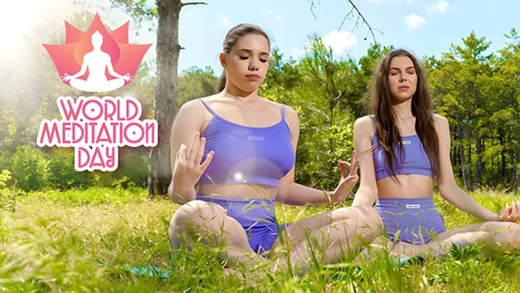 Lesbian Teens Alice Xo & Molly Kit Outdoor Meditation Day Sex - Big Natural Tits, Pussy Licking & Scissoring