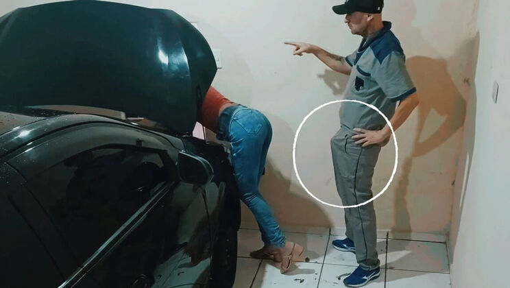 Naughty Latina Mechanic Fucks Horny Girl in Garage - Amateur Squirting & Cumshot