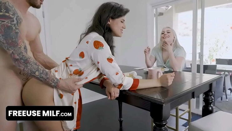 Freeuse MILF Haley Spades - Blonde StepAunty Threesome with Deep Throat & Creampie