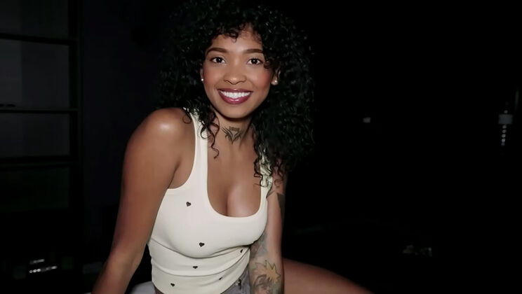 Ebony Latina Tease Gets Him Hard With Her Smile (Amateur, Rough)