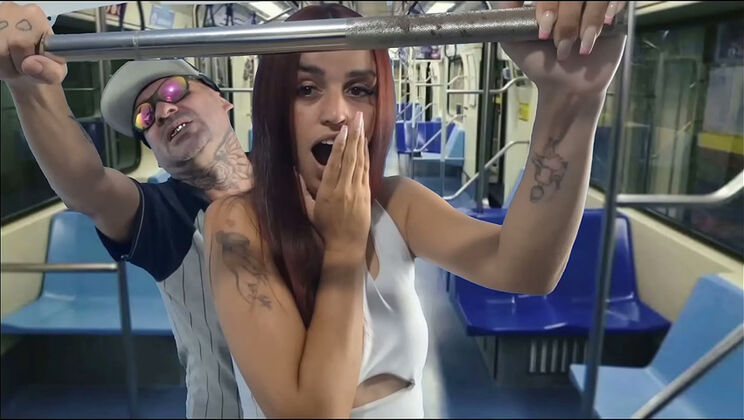 College slut Fanny1 gets fingered and fucked from behind on a public bus