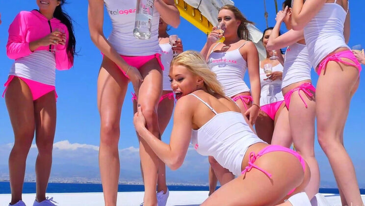 Hot Brunette Henessy Throws a Wild Birthday Sex Party with Friends on a Yacht