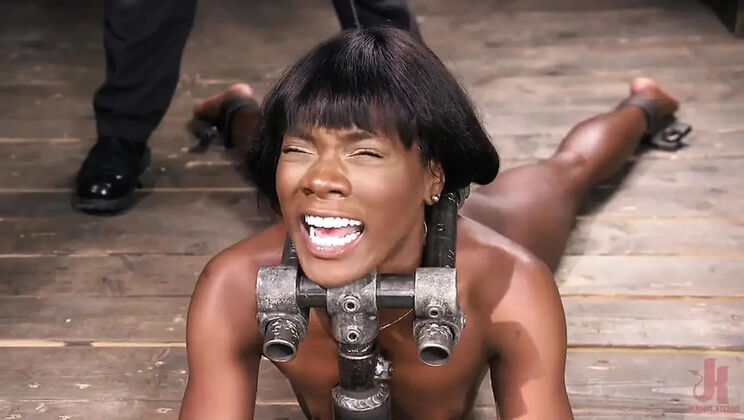 Ana Foxxx Gets Bound, Flogged, and Fucked by Machine Until She Cums