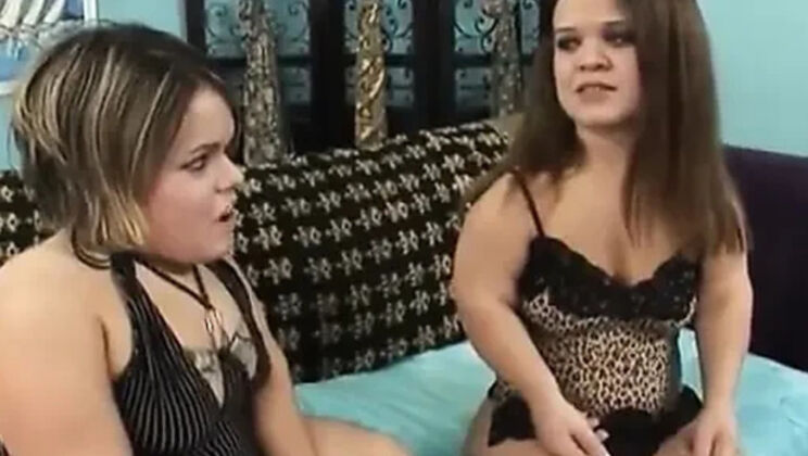 Ricky Masters fucks Mini Mya and another horny midget babe in hot sofa threesome