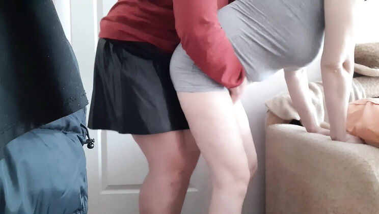 Fucked my brunette stepmom doggy style while home alone