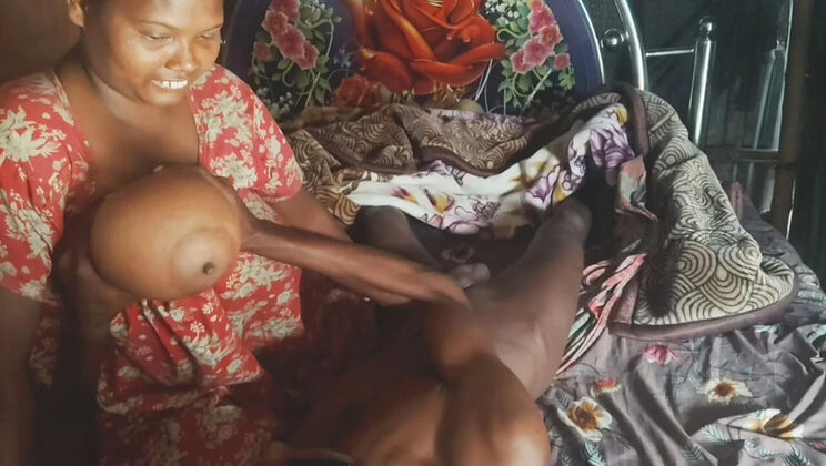 Desi Housewife Gives Sensual Handjob with Oil