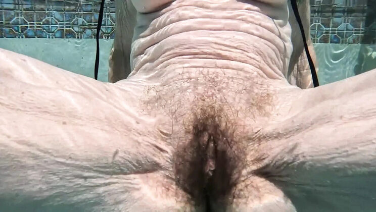 Hairy Amateur Pool Fucking & Outdoor Shower in Slow Motion