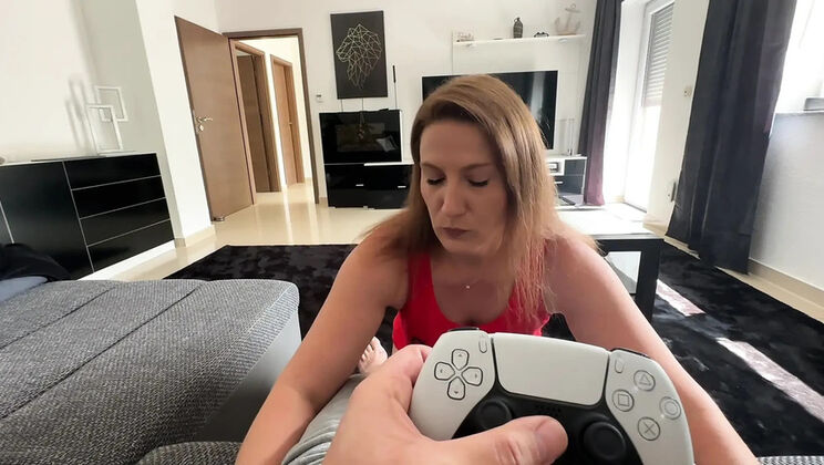 JuliaWinter drains my cock dry after putting the joystick away