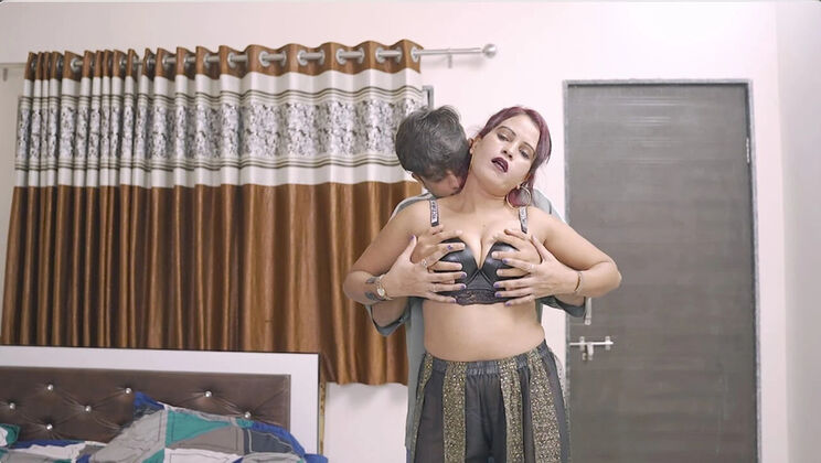 Step-son calls busty Indian bhabhi when parents are away