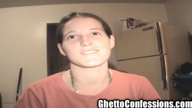 Ghetto Bitch Alice Gags and Coughs on Huge Cock After Sloppy Ball Licking