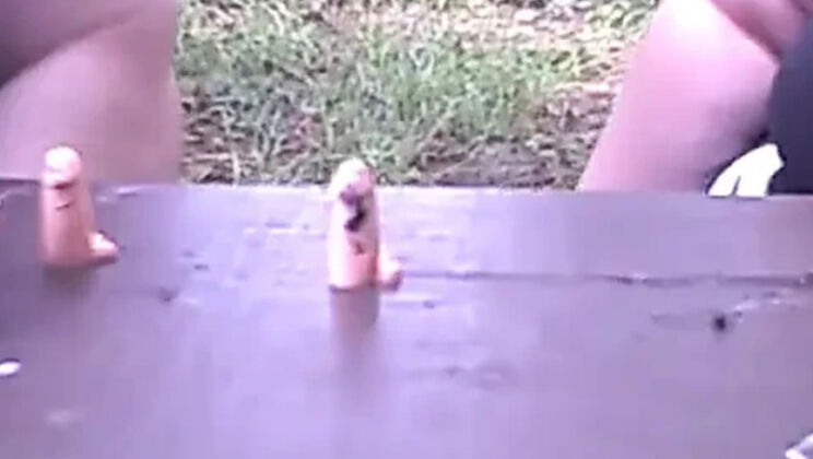 Two Big BBW Lesbians Smoke Your Tiny Cock Outdoors