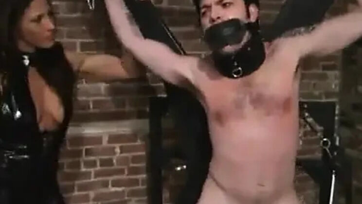 Dominatrix Kym Wilde Humiliates Brandon With Bondage & Spanking