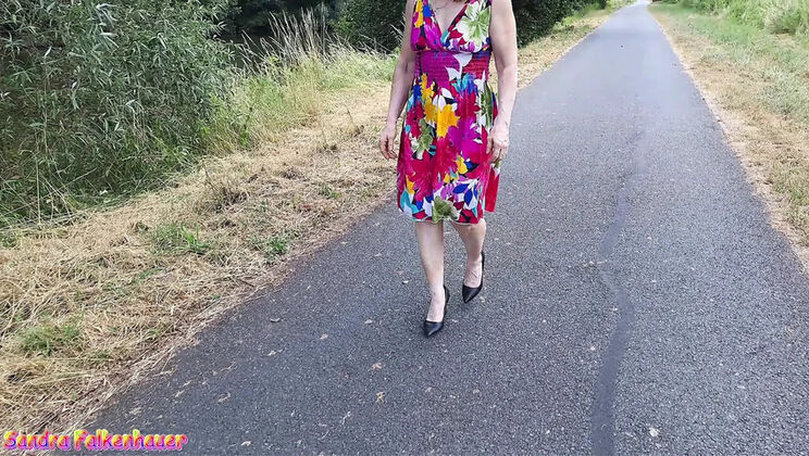 Beautiful Redhead Masturbates Outside on Sunday Afternoon