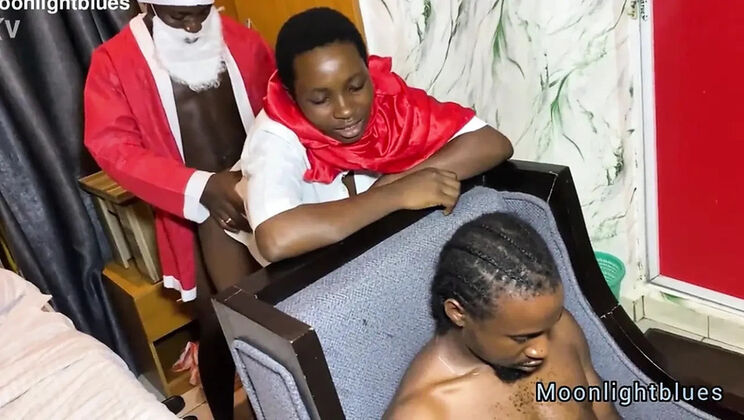 Naughty teen gets a creampie from big cock Santa this Christmas